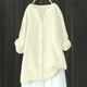 thumbnail image 2 of Chaqueta para mujer,Blusa tipo túnica de lino con cuello en V para mujer, manga larga, corte holgado, informal, para verano, ideal para el hogar, sopatenor, 2 of 8