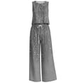 thumbnail image 4 of Cagogo Women's 2 Piece Sleeveless Tank Top Long Pants Set Casual Summer Outfits Loose Round Neck Tops Comfy Pants Matching Lounge Sets Boho Vacation Travel Clothes, Gray S, 4 of 6