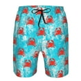 thumbnail image 3 of Logiee Crab Swims In The Ocean Print Mens Swim Trunks Quick Dry Board Shorts,Breathable Hawaii Beach Shorts Swimwear Bathing Suits-Small, 3 of 6