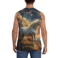 thumbnail image 4 of Balery Starry Sky White Horse Camisetas sin mangas para hombre, absorbe la humedad y protege contra el mal olor.-Small, 4 of 7