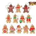 thumbnail image 3 of Allo Decoraciones navideñas Figuras de plástico 12 Piezas Adornos navideños de Hombre de Jengibre para Decoraciones para árboles de Navidad, 3 of 4