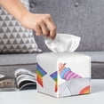 thumbnail image 6 of Lsque LGBT Gnomes Printed Tissue Box Cover Holder, Facial Paper Organizer Dispenser,Square with Bottom Belt, PVC Leather Decorative Organizer, 6 of 8