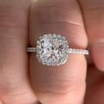 thumbnail image 3 of Jewelerix Halo Cushion Cut Moissanite Engagement Ring 2 CT Double Prong Valentine's Surprise Gift for Her, 3 of 6