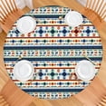 thumbnail image 2 of Boho Floral Print Round Tablecover with Elastic Hem, 44 Inch Fits 38-42 Inch Tables Easy Clean, 2 of 7