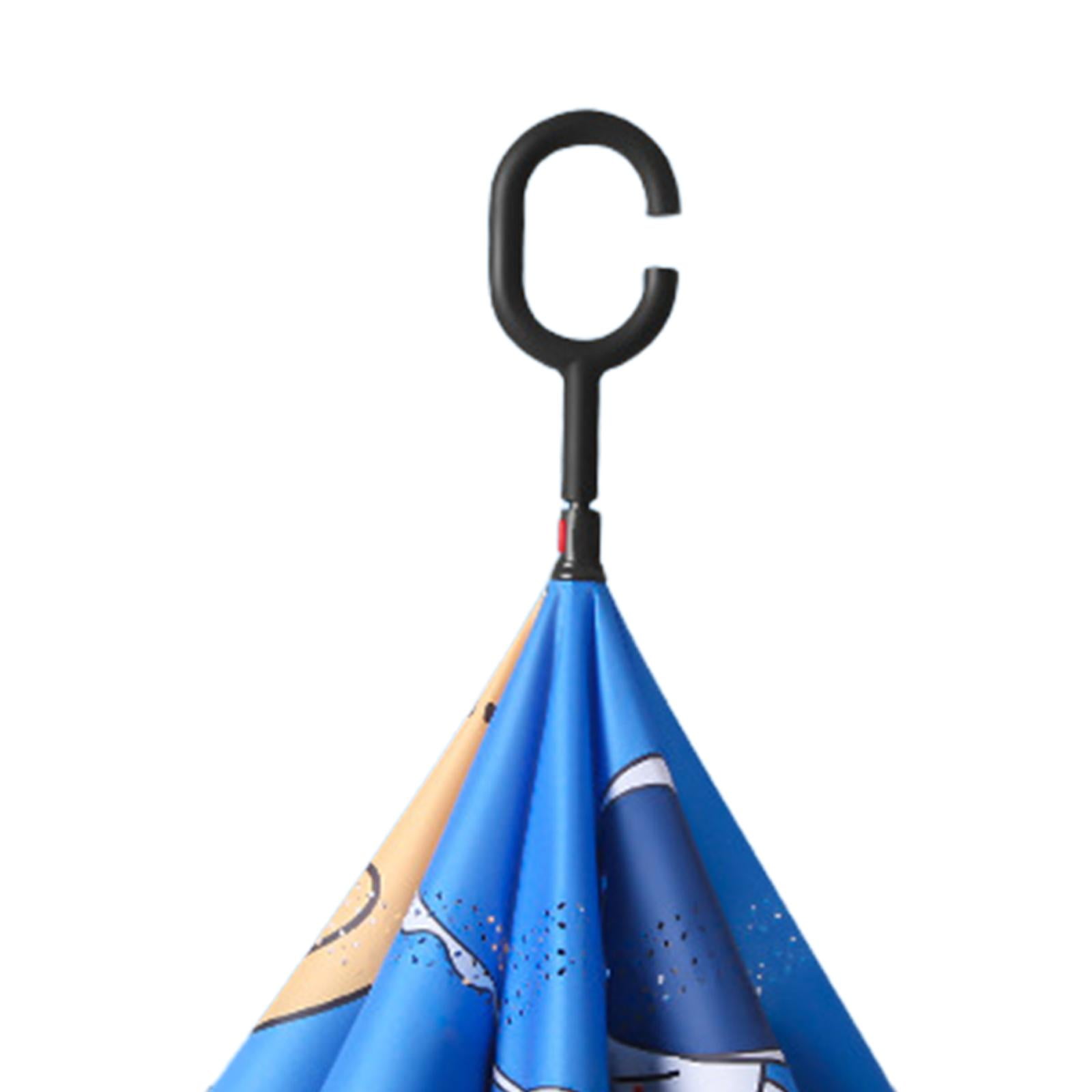 Children's Inverted Umbrella Riding Double Layer Stick Rain Umbrella Style A