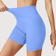 thumbnail image 5 of Tsesme High Waisted Yoga Shorts for Women Elastic Slim Fits Butt Lifting Shorts Legging Comfy Seamless Sport Shorts ,Light Blue,S, 5 of 8