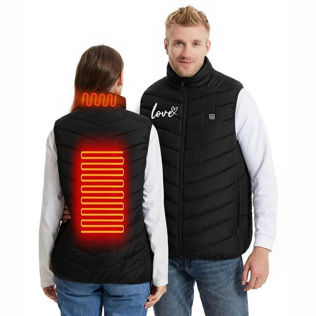 Chaquetas y abrigos casuales sin mangas y sin capucha, con calefacción inteligente a temperatura constante, a prueba de viento y USB, talla grande, para hombre y mujer, chaqueta calefactable de invier