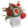 thumbnail image 1 of Coofit Potted Flower Artificial Hibiscus Rose Fake Potted Plant Table Ornament for Home, 1 of 7
