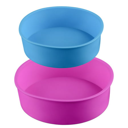 2PCs Bakeware Set Baking Molds Nonstick Silicone Bakeware Set with Round Pans for Pies, Cakes, Loaf, and More - Sizes: 6