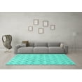 thumbnail image 3 of Ahgly Company Indoor Square Solid Turquoise Blue Modern Area Rugs, 7' Square, 3 of 4