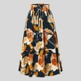 thumbnail image 2 of YDFCWXW Floral Maxi Skirt for Women Comfy Tiered Elastic High Waisted Skirts Vacation A-Line Flowy Swing Long Skirts Blue, XL, 2 of 7