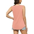 thumbnail image 3 of Fantaslook Tank Tops for Women Pleated Square Neck Sleeveless Summer Tops Curved Hem Flowy Shirts, 3 of 10