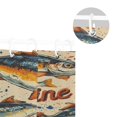 thumbnail image 5 of Yayeee Shower Curtain with Hooks 72"x72" Waterproof Fabric Bathroom Hanging Decor, Beige Sardines Pattern, 5 of 5