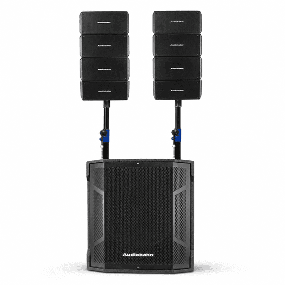 Sistema de audio lineal con subwoofer 15" y 2 satelites 4" 1400w Audiobahn LINE15X