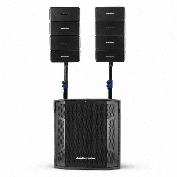Sistema de audio lineal con subwoofer 15" y 2 satelites 4" 1400w Audiobahn LINE15X