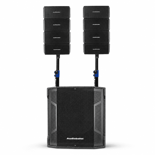 Sistema de audio lineal con subwoofer 15" y 2 satelites 4" 1400w Audiobahn LINE15X