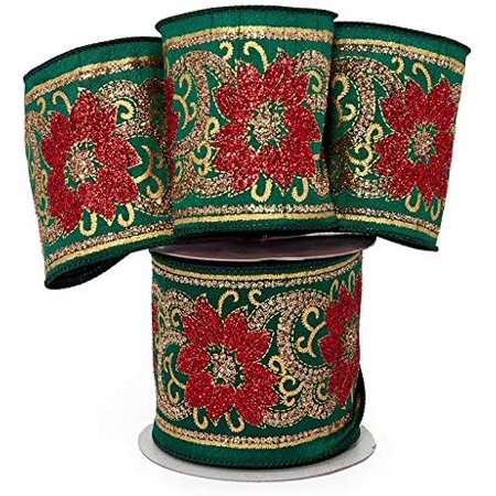 Extra Wide Christmas Wired Ribbon -4