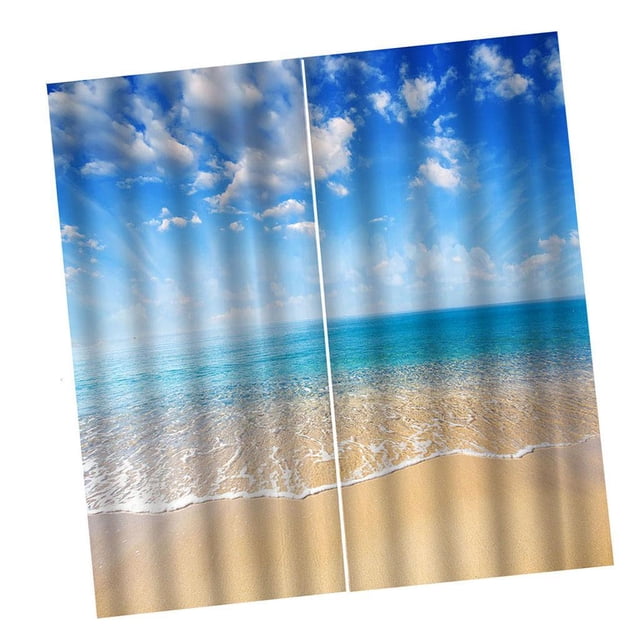 impermeable 3D cubre los paneles que reducen luz para el dormitorio el 150x166cm mar Baoblaze Cortinas de ventana de impresión 3D