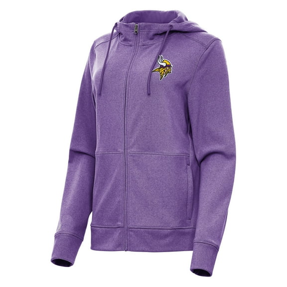 Women's Antigua Heather Purple Minnesota Vikings Seeker Full-Zip Hoodie Jacket