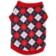 thumbnail image 1 of Camiseta sin mangas para mascota, chaleco con estampado de rombos, para primavera y verano (rojo, talla S), 1 of 14