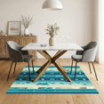 thumbnail image 3 of ODIKA 5'x7' Ultra-Soft Area Rug, Ocean Striped Mosaic Marine Coral Seashell Starfish Nautical None Washable, Bare feet friendly, Silk-Touch for Bedroom Home office, 3 of 7
