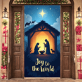 thumbnail image 6 of Nativity Scene Christmas Banner Religious Decoration Star Design Joy Message for Holiday Celebration Indoor Display Festive Event, 6 of 9