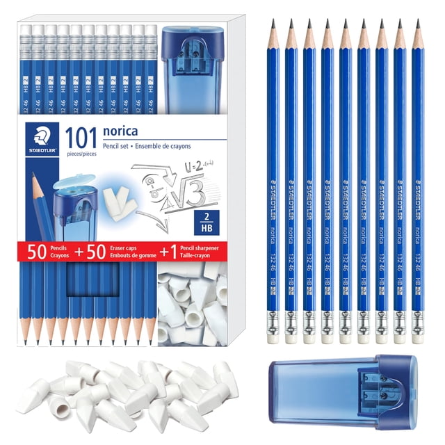 Set de lápices Norica 50 HB de STAEDTLER con goma de borrar y sacapuntas
