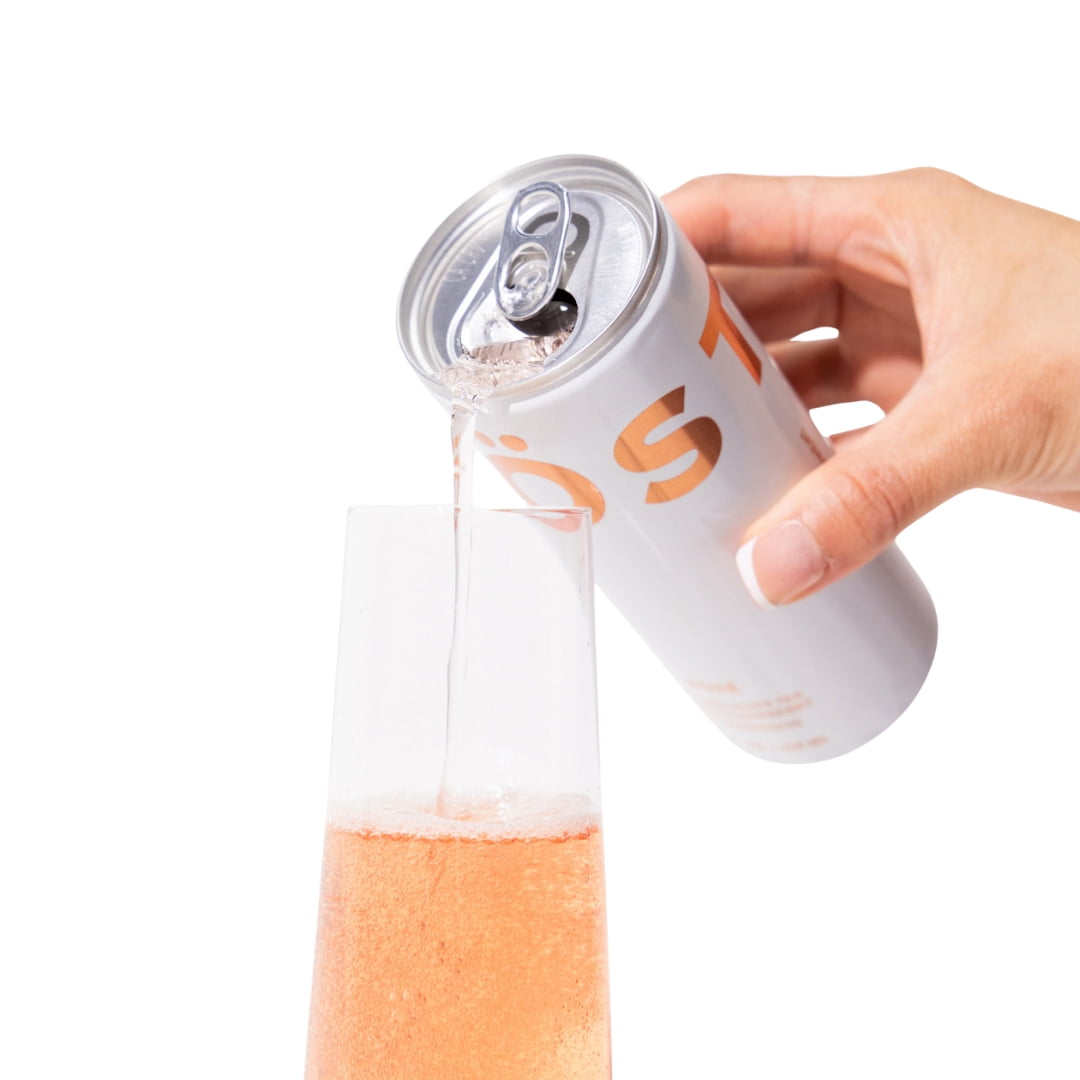 TÖST Rosé Cans Non-Alcoholic Sparkling Beverage, 250 ML - 24 pack