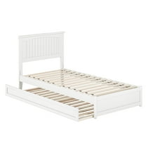 Malta Twin XL Wood Platform Bed with Panel Footboard & Twin XL Trundle in White