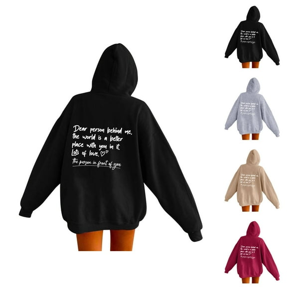 Dear Person Behind Me Hoodies for Women 2025 Mental Health Hoodie with Pockets Hooded Sweatshirt Women Pullover