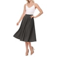 thumbnail image 4 of Women's Solid Basic Casual Elastic Waist A-line Flared Midi Skirt S-3XL, 4 of 7