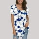 thumbnail image 1 of Fiudx Ofertas Del Día Blusa Holgada de Manga Corta con Cuello Redondo Informal Estampada a La Moda para Mujer, 1 of 6