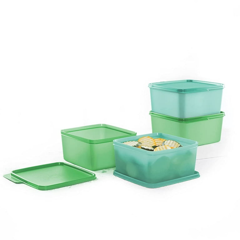 Tupperware Plastic Storage Jar Set- 1.2 liter, 4 pieces, Green