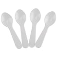 thumbnail image 1 of [25 Count] White Mini Disposable Tasting Spoons - 3 in. Plastic Sampling Spoons - Frozen Dessert Supplies, 1 of 4