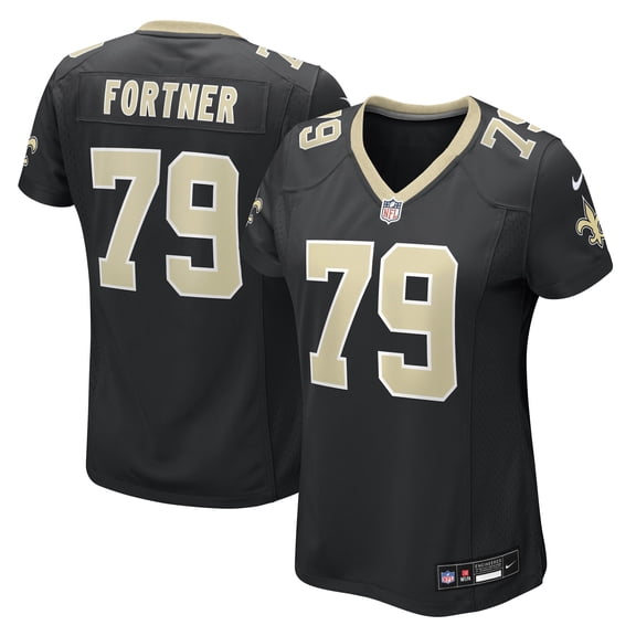Women's Nike Luke Fortner Black New Orleans Saints Team Game Jersey