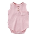 thumbnail image 2 of XIMIN Baby Boy Romper Sleeveless Cotton Linen Bodysuit Tank Top One Piece Neutral Newborn Baby Summer Clothes/Outfits, 2 of 9