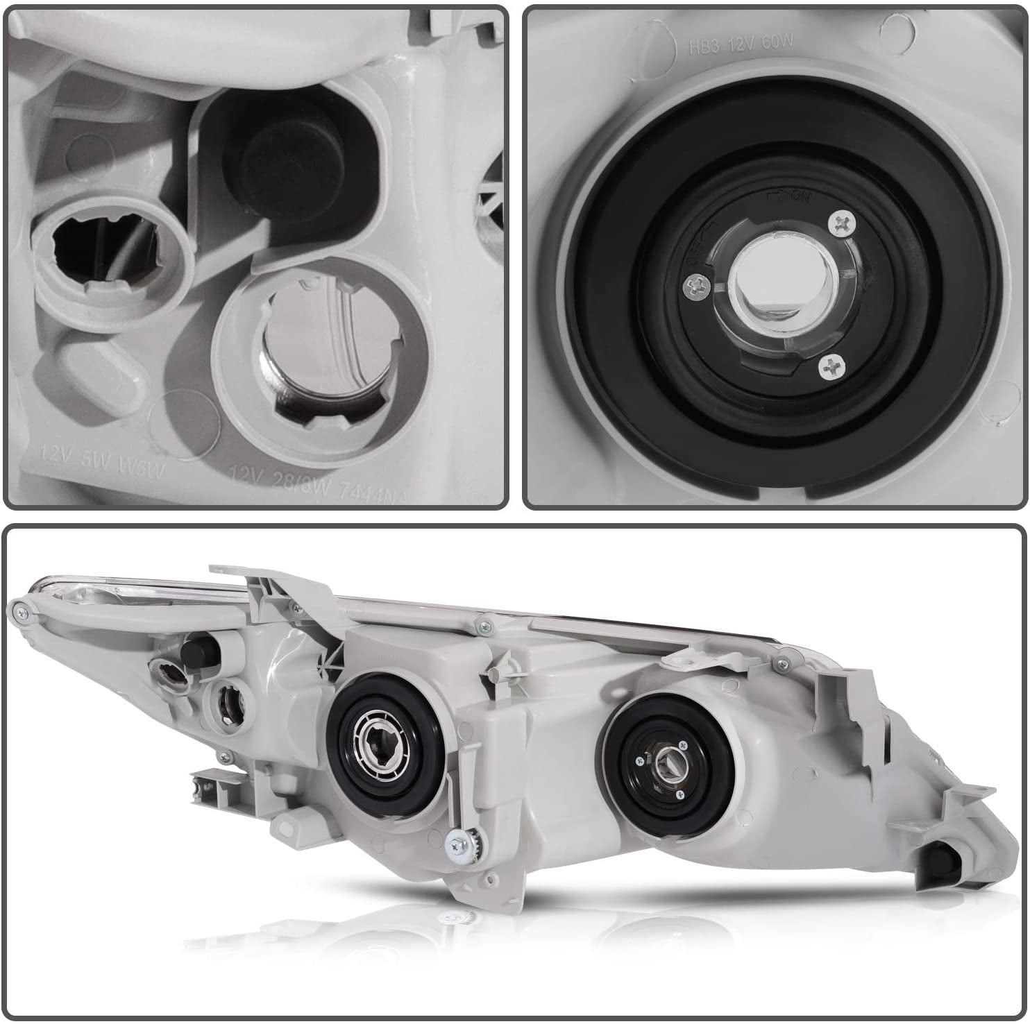 ECCPP Headlights Assembly For Toyota Camry 2012-2014 Driver and Passenger Side