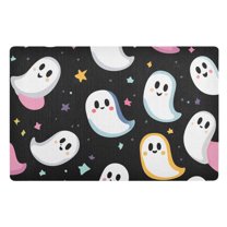 Yayeee Doormat for Indoor Entrance 32" x 20" Non Slippery Floor Rug, White Halloween Ghost