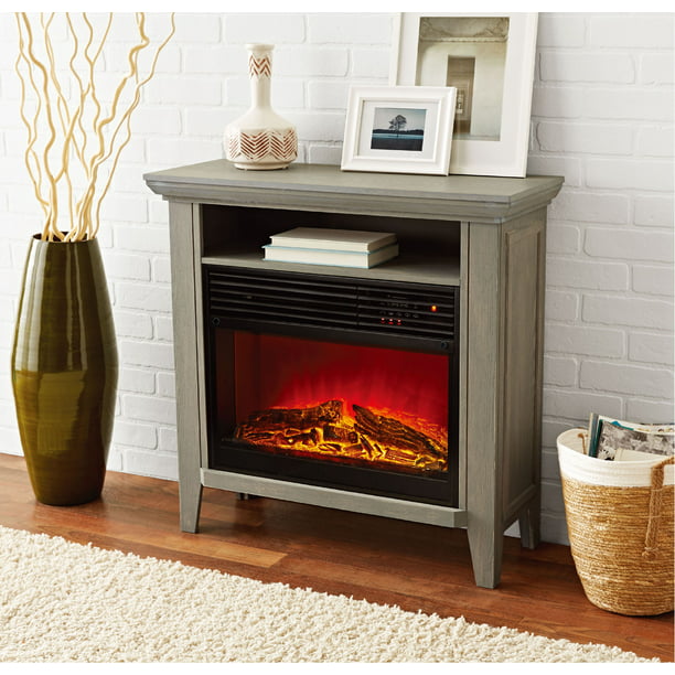 Mainstays Infrared Quartz Fireplace, Infrared Electric Fireplace With Shelf