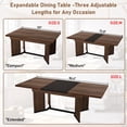thumbnail image 2 of Blotout 59'' to 86.6" Extendable Dining Table Set with 6PCS Chairs, Modern Farmhouse Wooden Kitchen Table for 6-10 People, Rectangle Expandable Dining Room Table, Large Expanding Table, 2 of 9