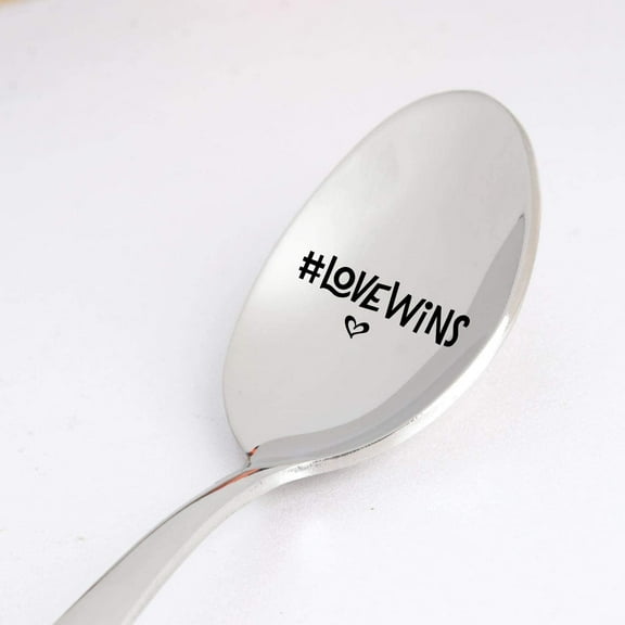 Couple Gift - Love Wins Spoon | Valentines Gift for Boyfriend Girlfriend | Wife Husband Romantic Gift | Christmas/Birthday Gift for Newlywed Engagement Gift