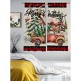 thumbnail image 3 of Merry Christmas Winter Truck Pine Chalet Snowflake Plaid linen Sheer Curtains 72 inches Long, Light Filtering Sheer Window Curtains Rod Pocket Voile Drapes for Bedroom Living Room, 2 Panels 52"Wx72"L, 3 of 7