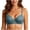 Blue, variant on Womens Push Up Bra Lace Embroidery Shaping Underwire Bralette Sparkly Crystal Ornament Adjustable Straps Full Coverage Support Elegant Daily Lingerie Coffee 36