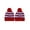 red / white / red (with Pom Pom), variant on COUVER White Red Pom Pom Cuff Beanie Hat 12" for Costume or Winter, 1PC
