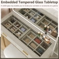 thumbnail image 4 of OKD Makeup Vanity Desk with Lights and Mirror, Vanity Table with 5 Drawers and Charging Station for Bedroom,Alder White, 4 of 7