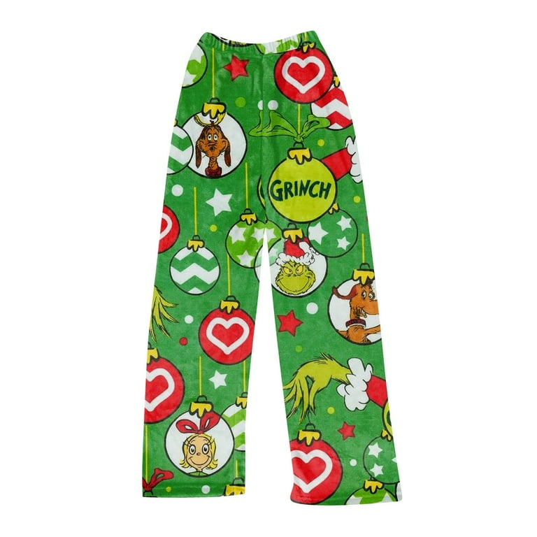 Onlypjs Christmas Griinch Flannel Pajama Pants for Women, Fuzzy