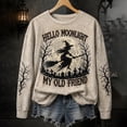 thumbnail image 2 of AHMOMEI Halloween Sweatshirt Full Moon Witch Print Salem Sweatshirt Women Spooky Season Funny Novelty Oversized Fall Winter Holiday Long Sleeve Women Pullover, 2 of 4