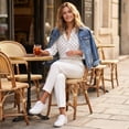 thumbnail image 7 of Domzest Womens Polka Dot Shirt Long Sleeve Button Down Shirts Loose Fit Lightweight Business Dressy Casual Blouse White XXL, 7 of 7