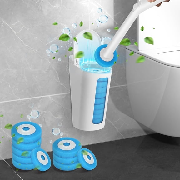 Toilet Wand Kit with 20 Refills, Disposable Toilet Brush With Holder, Disposable Toilet Cleaning System with Toilet Wand Replacement Heads, Bathroom Cleaning