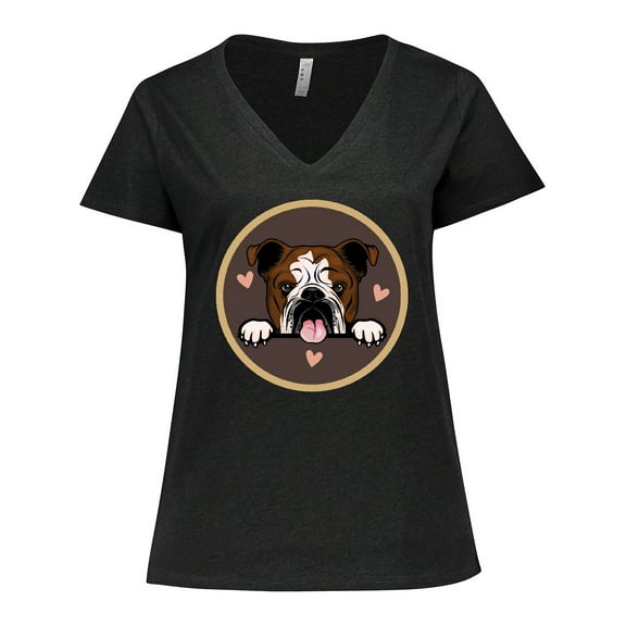 Inktastic English Bulldog Gift for Dog Lover Women's Plus Size V-Neck T-Shirt